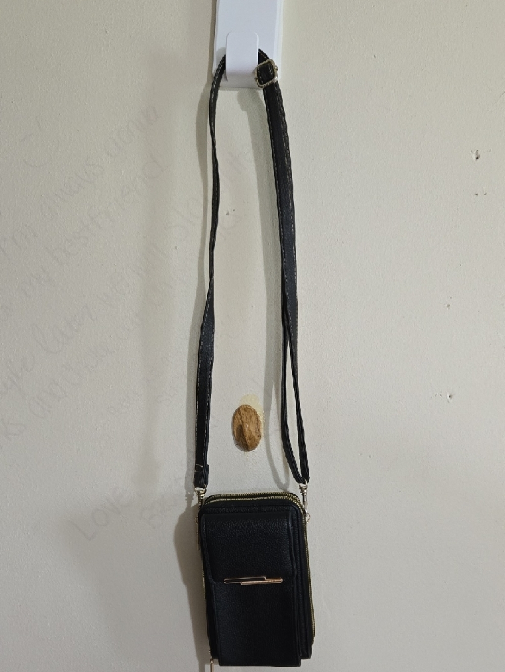 Mingyou Black Crossbody Pebbled Faux Leather Phone Wallet Purse Multiple Pockets - Picture 4 of 12